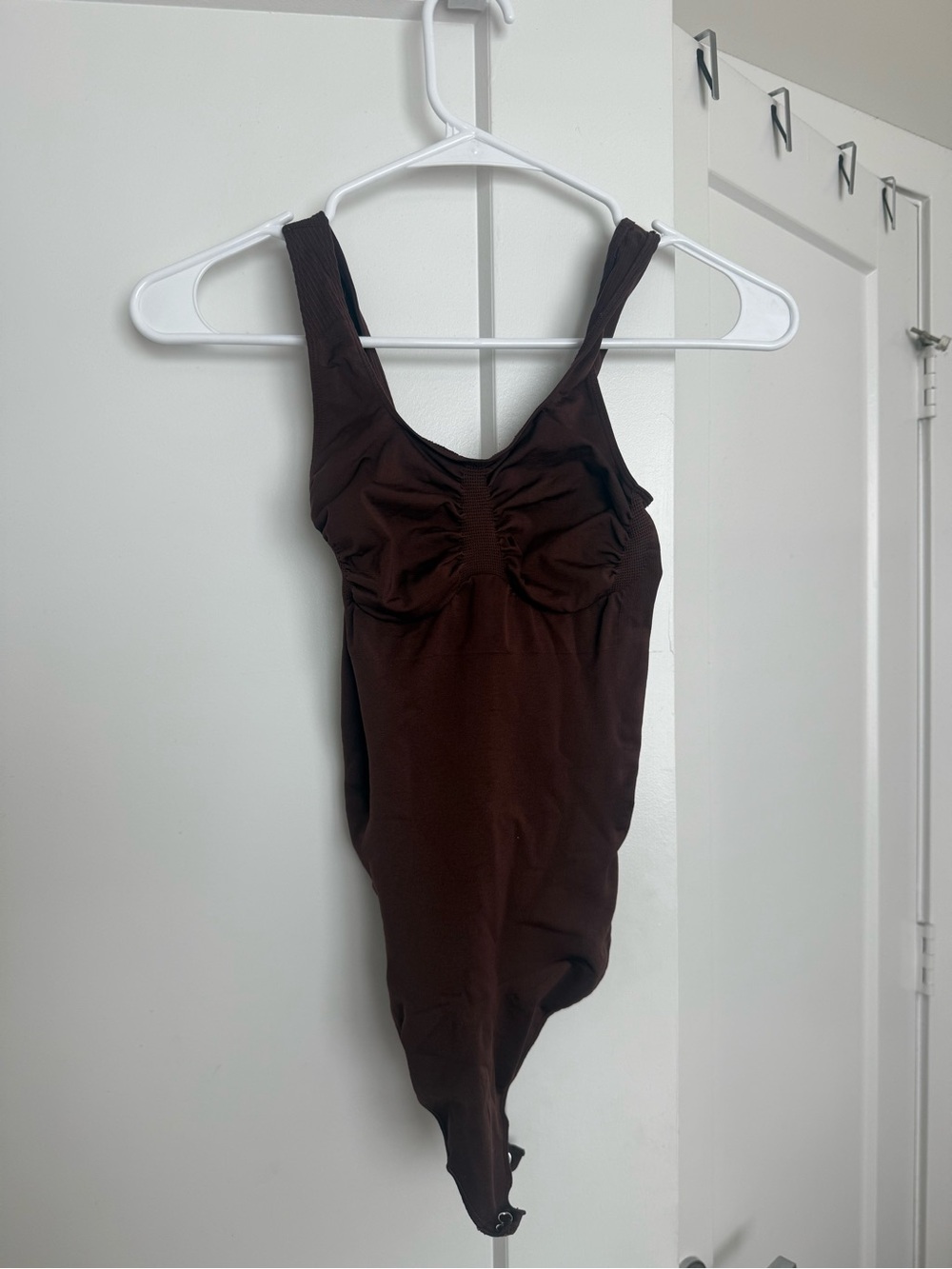 Fabletics - Yitty Sleek Dark Brown Ruched Bodysuit